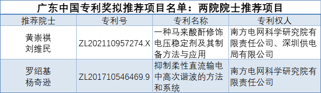 中国广核许继电气易事特入围！广东推荐参评中国专利奖项目公示(图2)
